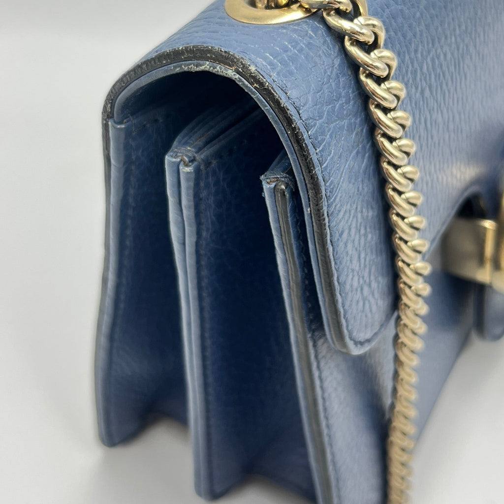 Gucci Interlocking G Medium Shoulder Bag in Blue Dollar Calf Leather