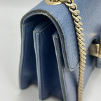 Gucci Interlocking G Medium Shoulder Bag in Blue Dollar Calf Leather