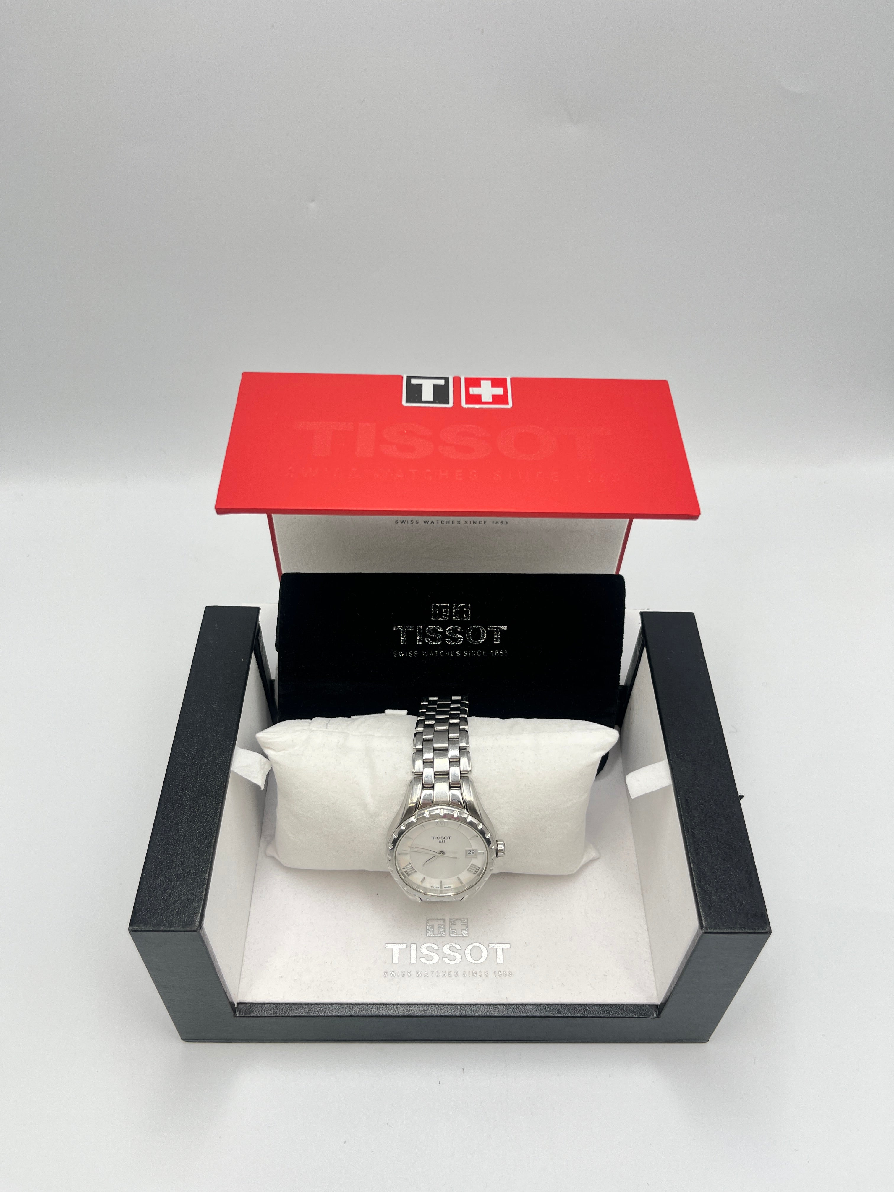 Tissot T-Classic Stainless Steel Ladies Watch - White Dial with Roman Numerals