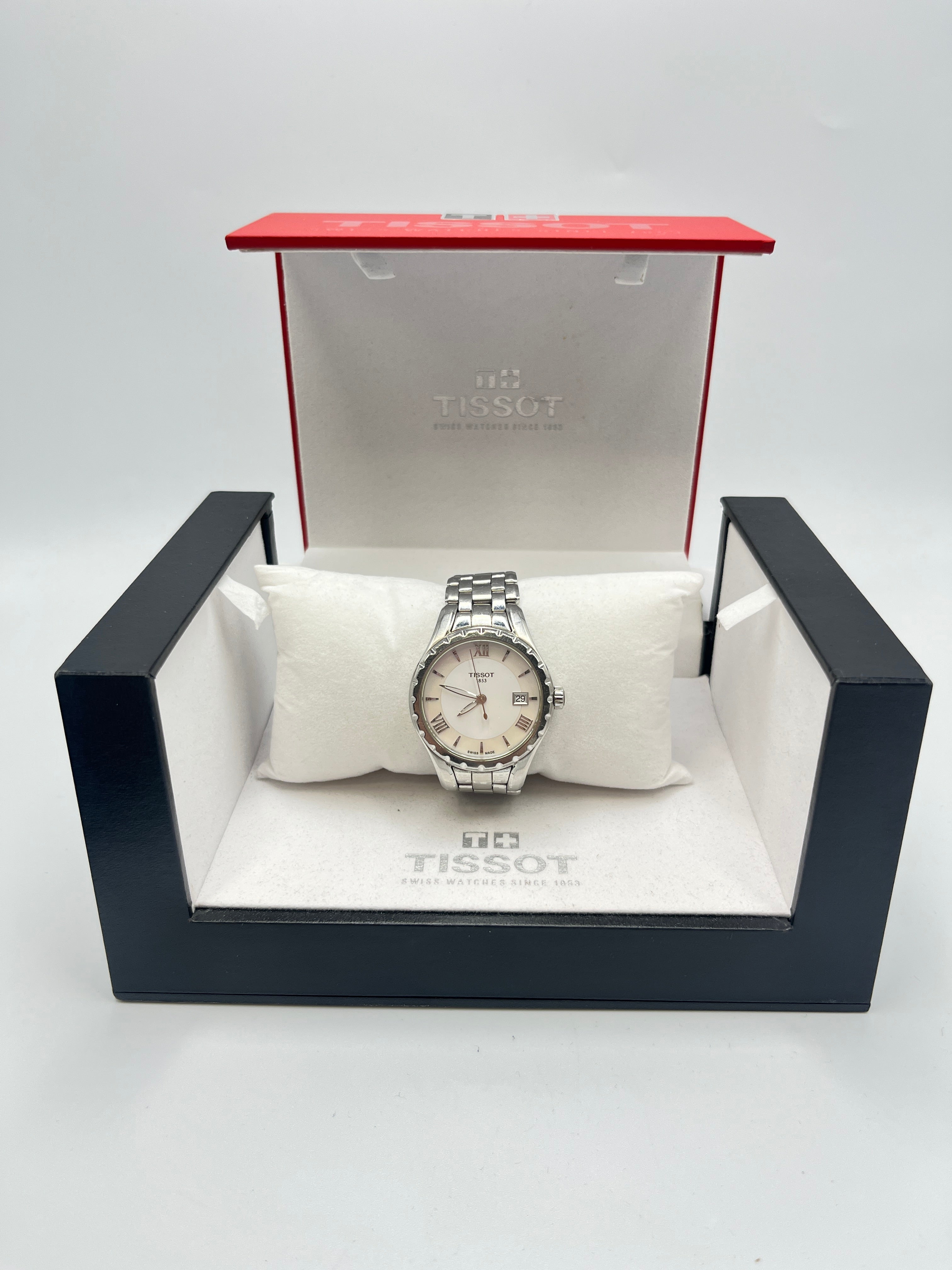 Tissot T-Classic Stainless Steel Ladies Watch - White Dial with Roman Numerals