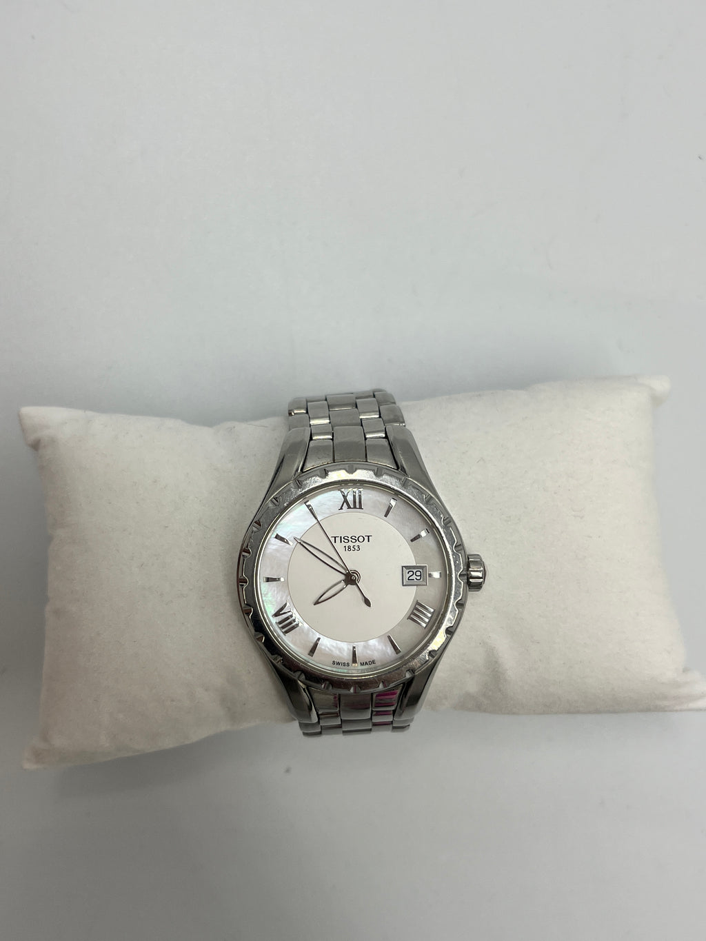 Tissot T-Classic Stainless Steel Ladies Watch - White Dial with Roman Numerals
