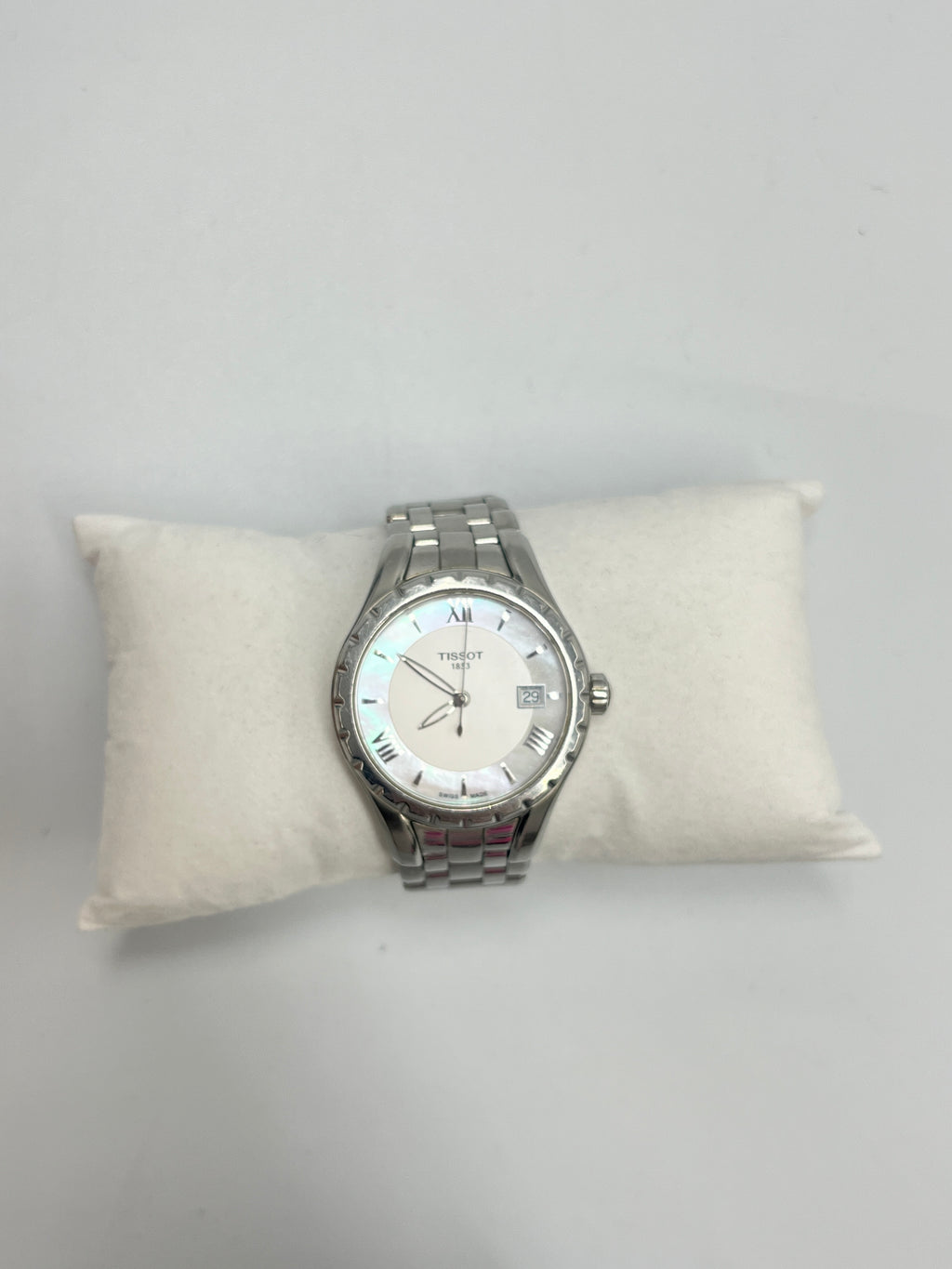 Tissot T-Classic Stainless Steel Ladies Watch - White Dial with Roman Numerals