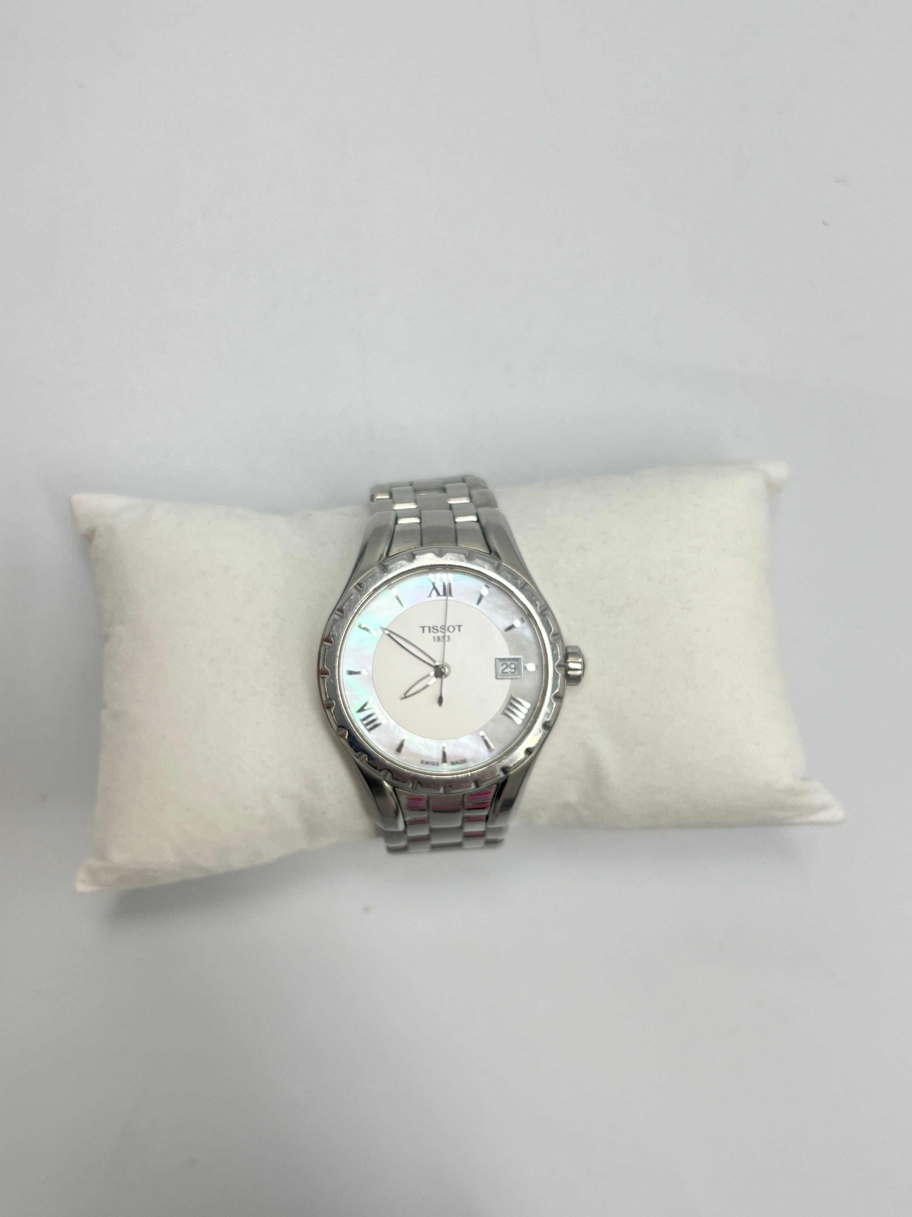 Tissot T-Classic Stainless Steel Ladies Watch - White Dial with Roman Numerals