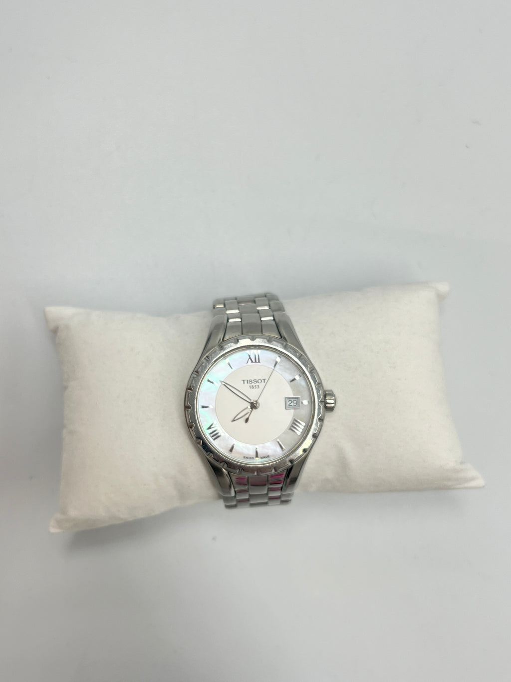 Tissot T-Classic Stainless Steel Ladies Watch - White Dial with Roman Numerals