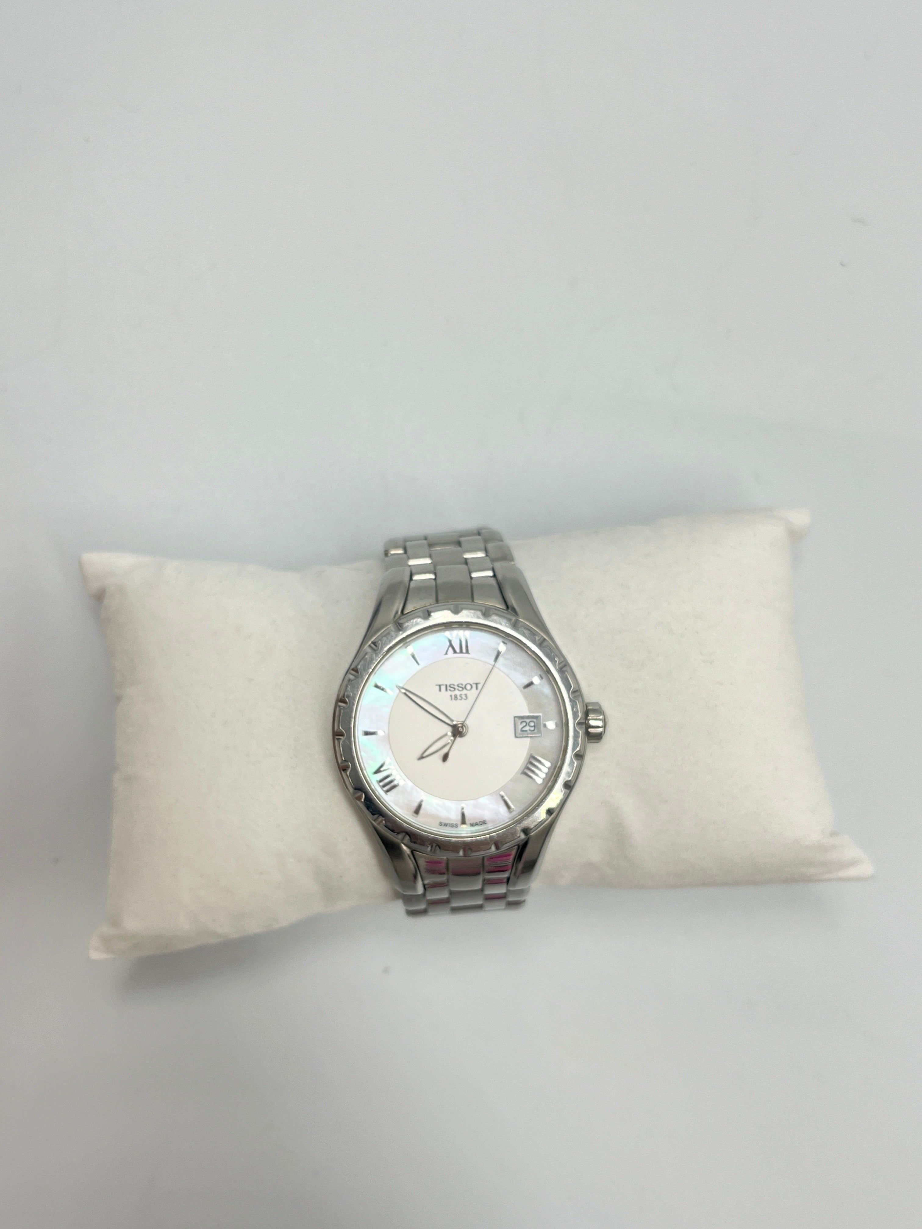 Tissot T-Classic Stainless Steel Ladies Watch - White Dial with Roman Numerals
