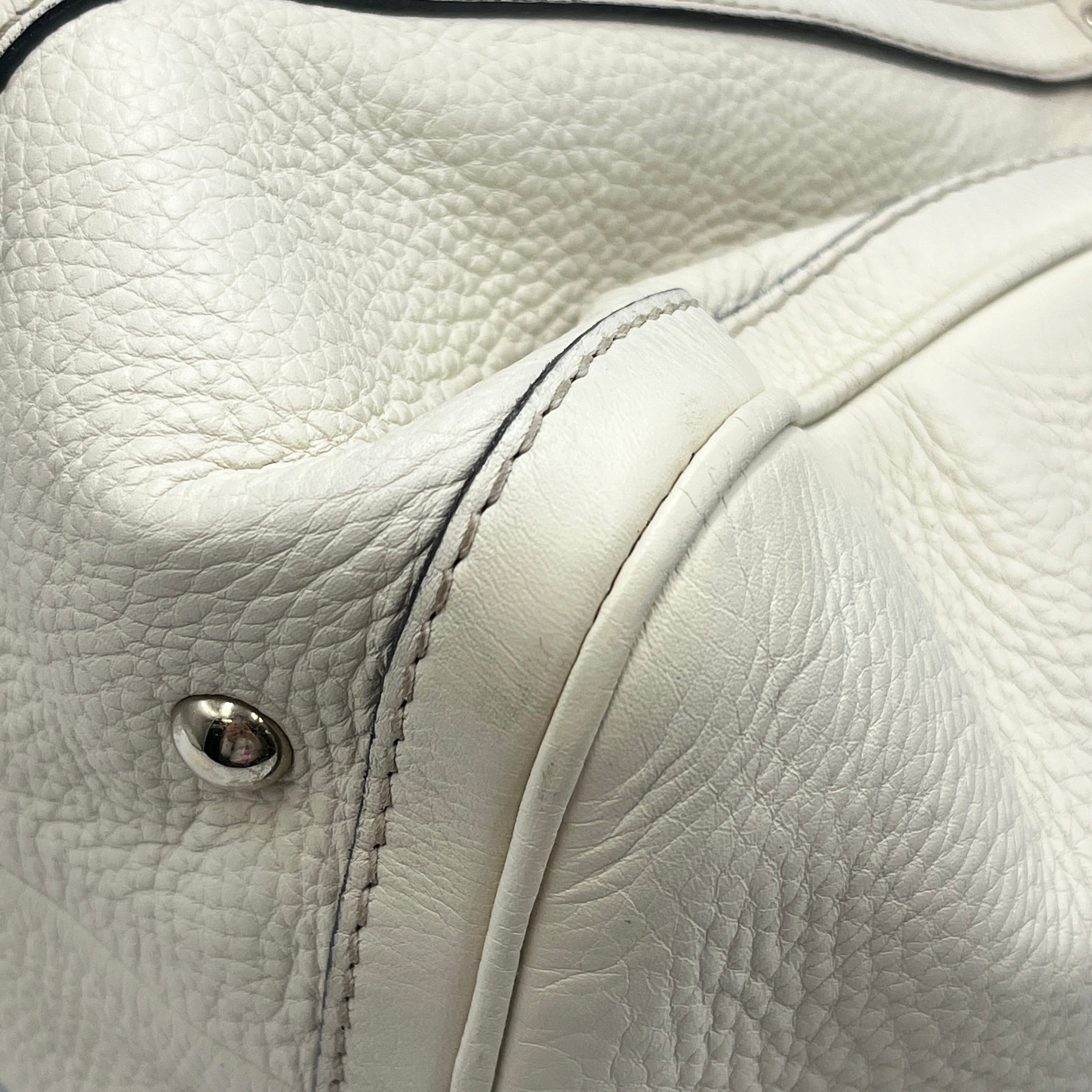Gucci Web Joy Boston Bag in White GG Supreme Leather