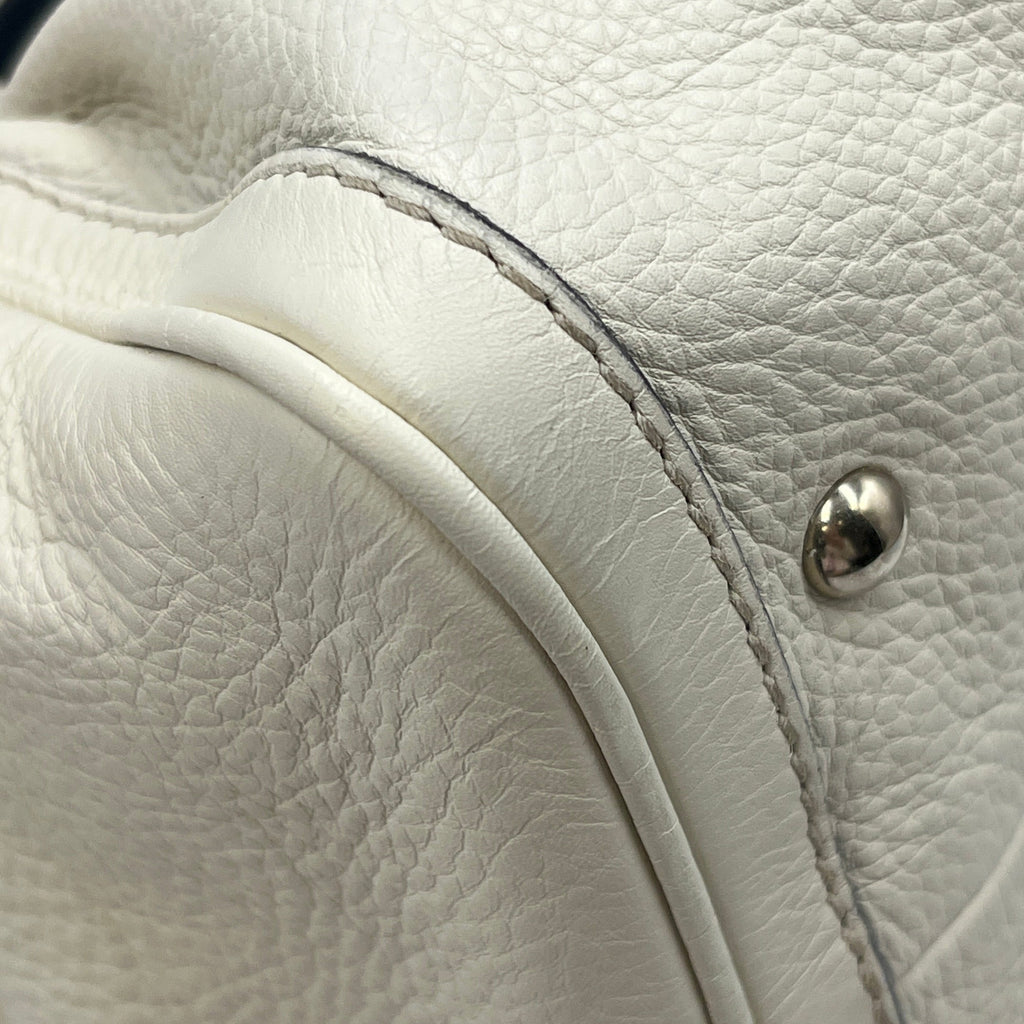Gucci Web Joy Boston Bag in White GG Supreme Leather