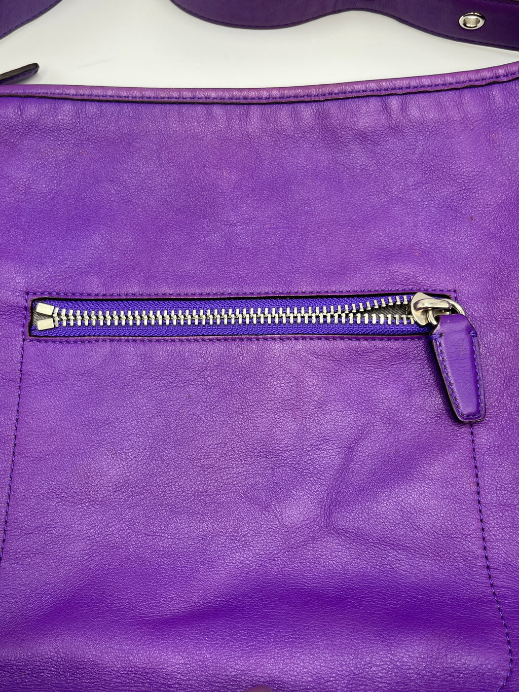 Coach Purple Leather Large Shoulder Bag