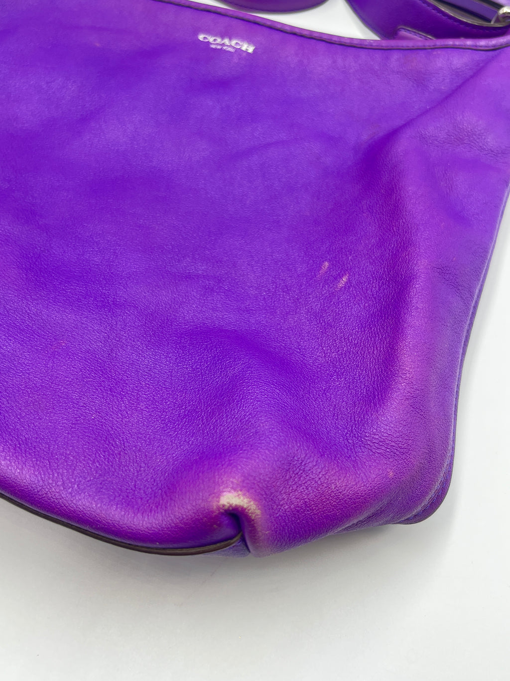 Coach Purple Leather Large Shoulder Bag