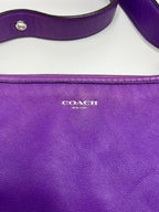 Coach Purple Leather Large Shoulder Bag