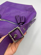 Coach Purple Leather Large Shoulder Bag