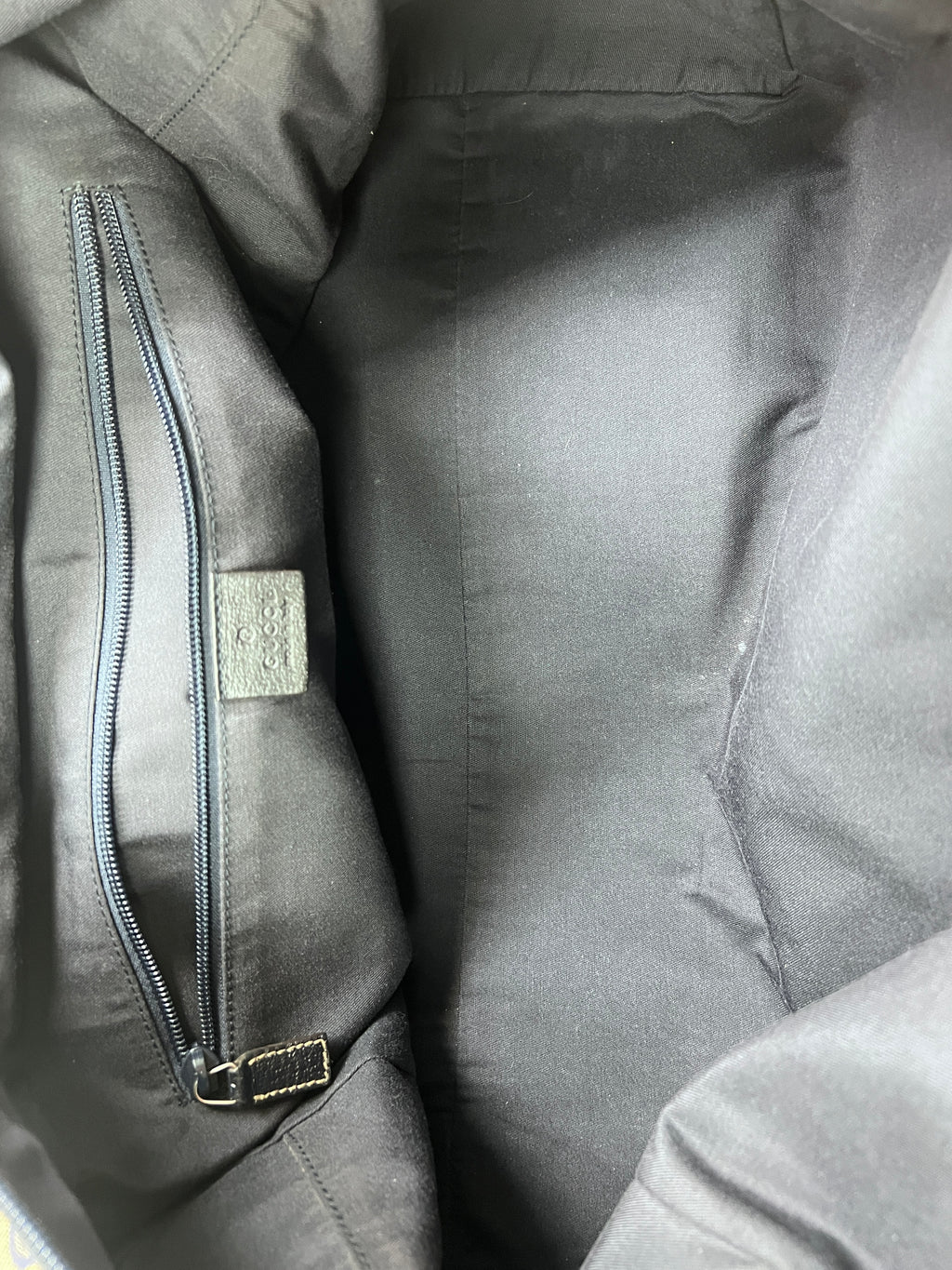 Gucci Vintage Navy GG Canvas Web Boston Duffle Bag with Red/Navy Web Stripe | Designer Resale