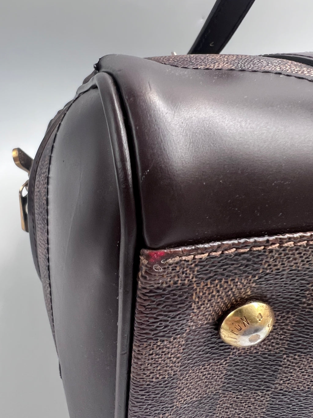 Louis Vuitton Damier Ebene Berkeley Bag (2009) with Gold Inventeur Plaque | Designer Resale
