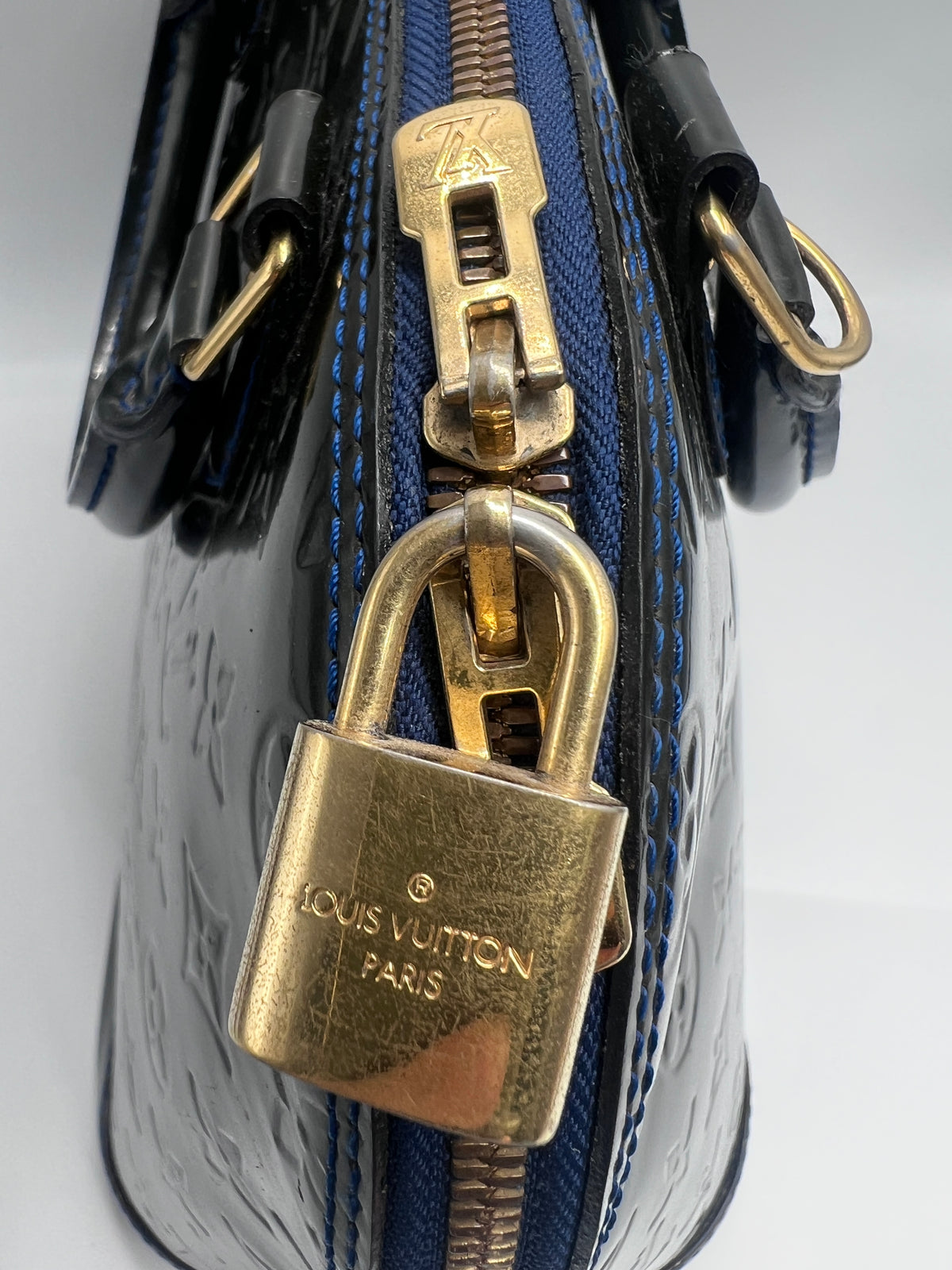 Louis Vuitton Monogram Vernis Alma PM Bag in Dark Navy Blue | Designer Resale