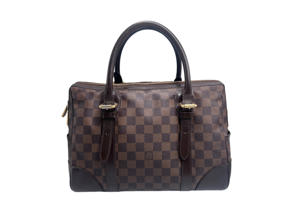 Louis Vuitton Damier Ebene Berkeley Bag (2009) with Gold Inventeur Plaque | Designer Resale