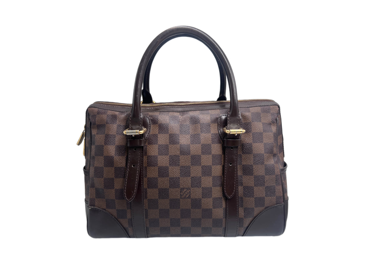 Louis Vuitton Damier Ebene Berkeley Bag (2009) with Gold Inventeur Plaque | Designer Resale
