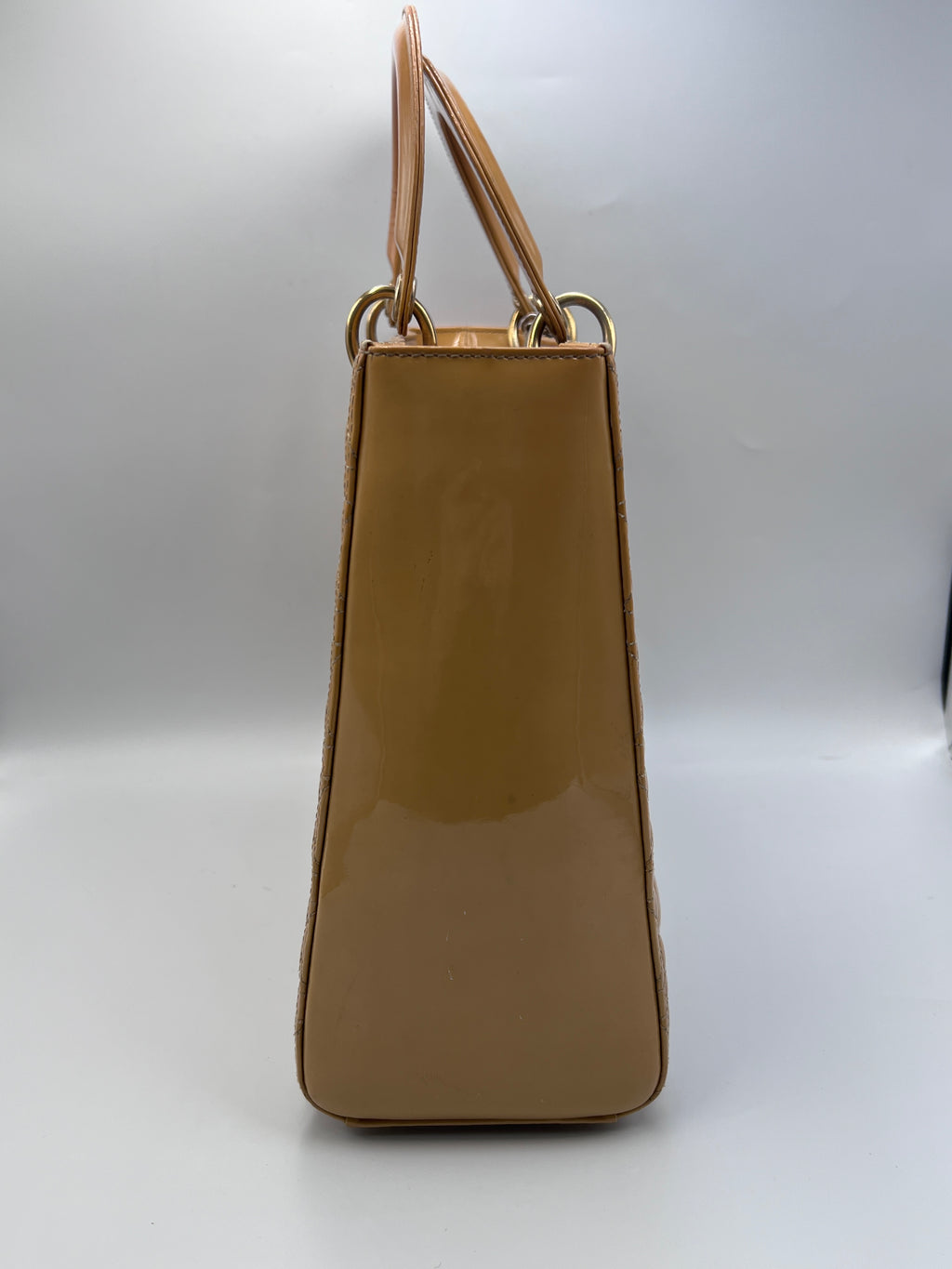 Christian Dior Large Lady Dior Patent Leather Bag