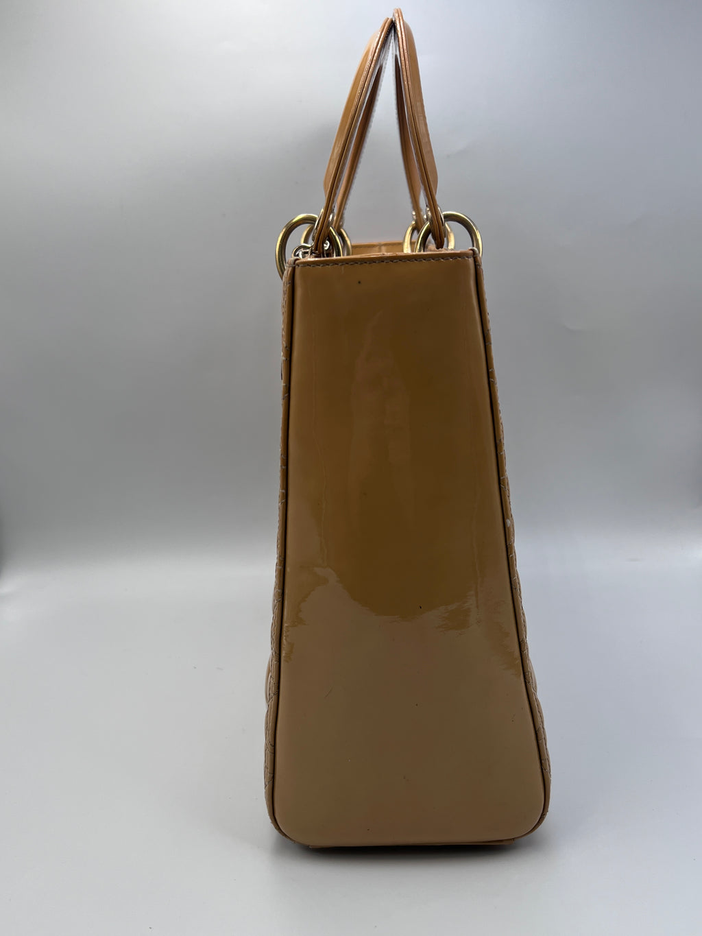 Christian Dior Large Lady Dior Patent Leather Bag