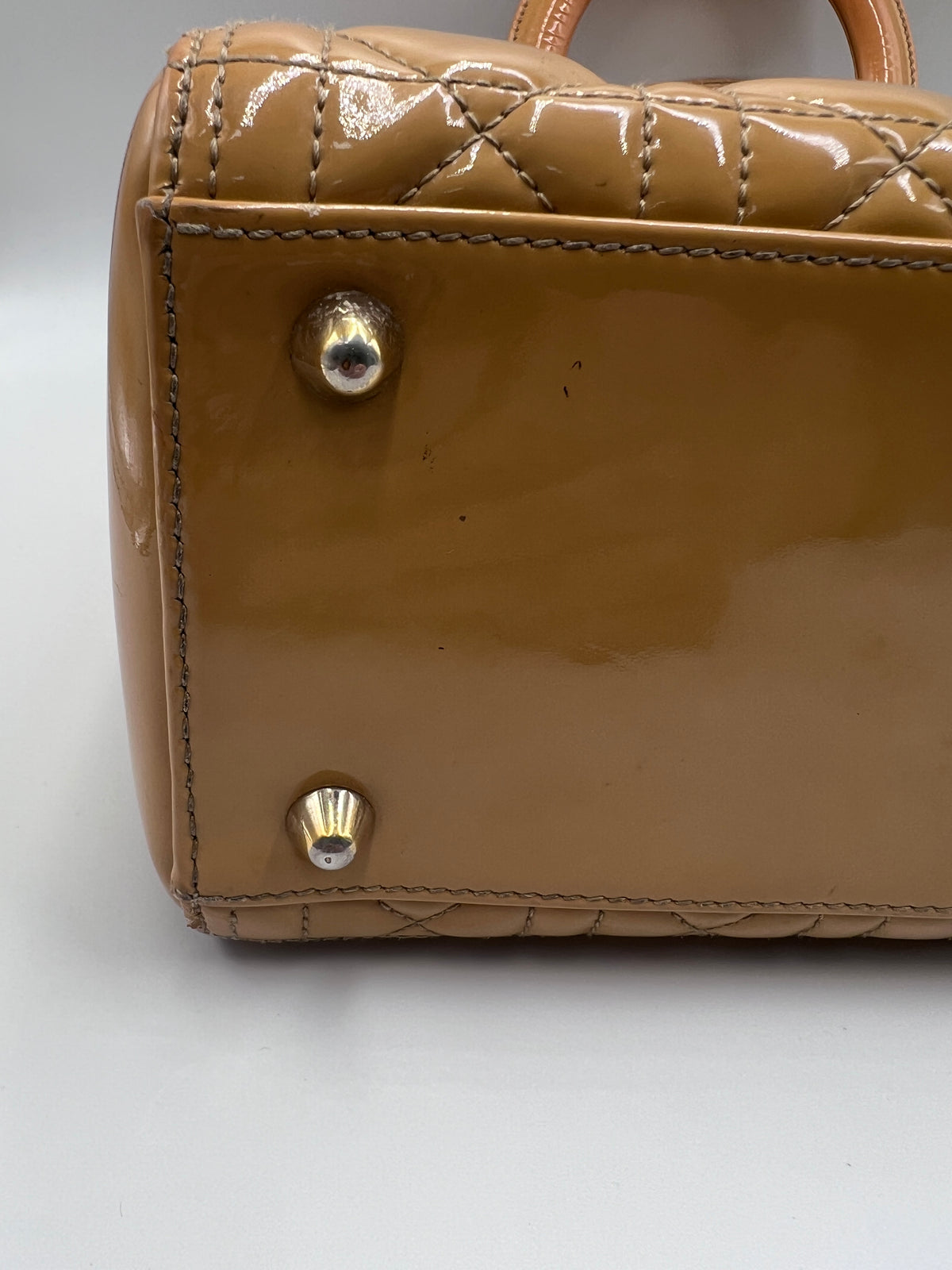 Christian Dior Large Lady Dior Patent Leather Bag
