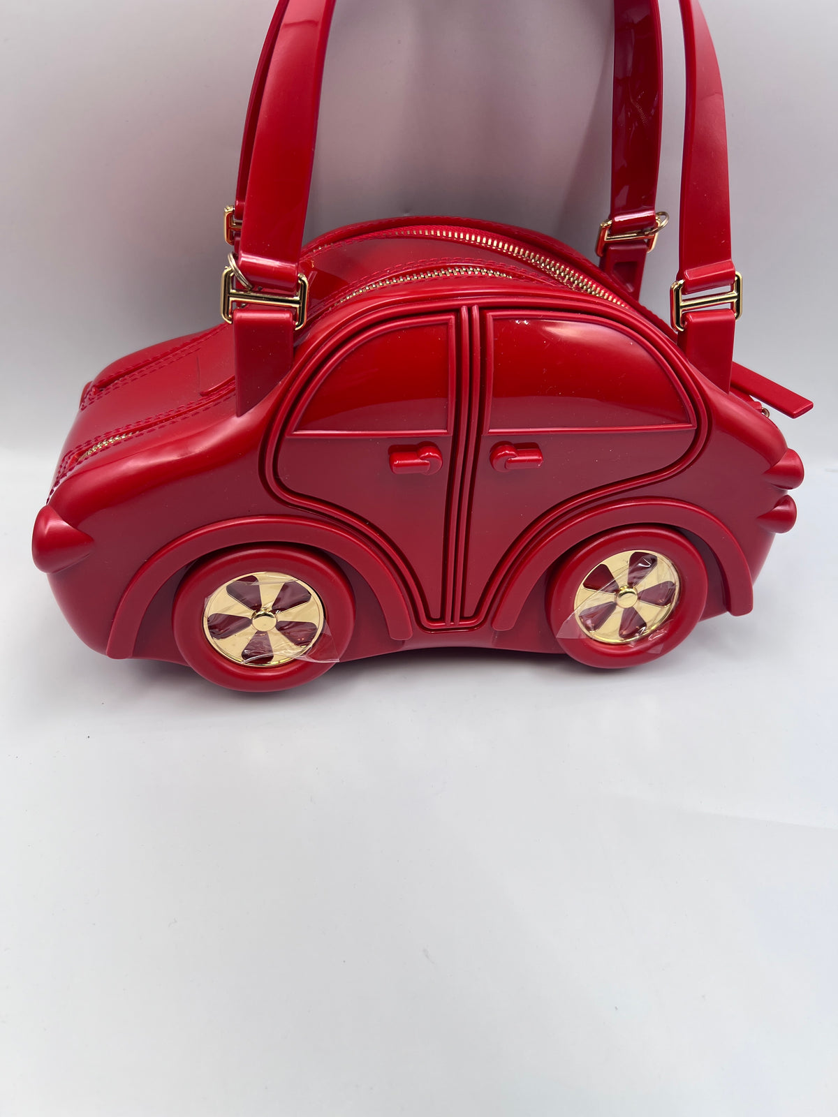 Braccialini Novelty Red Car Shaped Crossbody Top Handle Bag