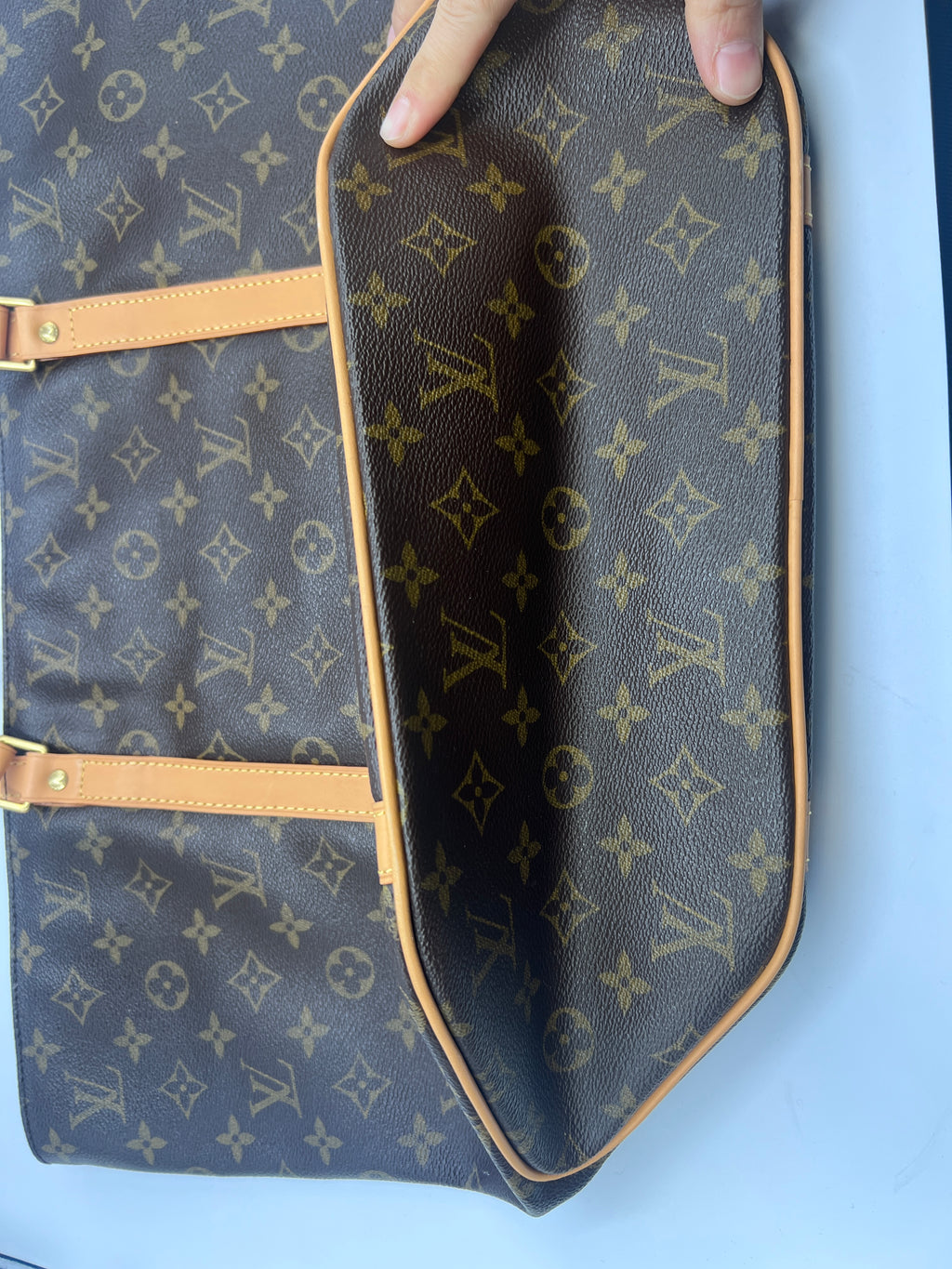 Louis Vuitton Monogram Sac Shopping Tote Bag in Brown Canvas with Vachetta Leather | Designer Resale