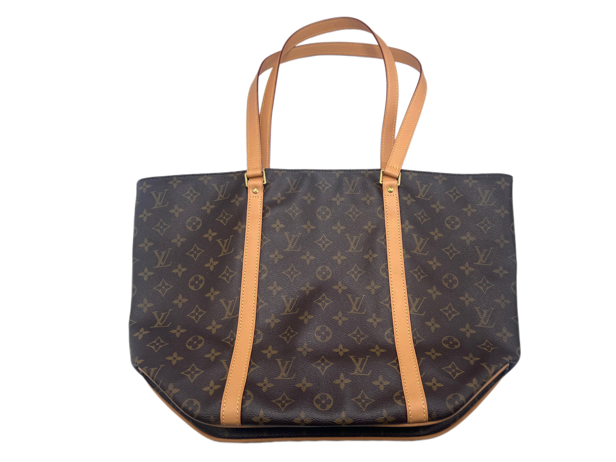 Louis Vuitton Monogram Sac Shopping Tote Bag in Brown Canvas with Vachetta Leather | Designer Resale