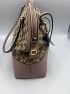 Gucci GG Supreme Canvas Saleya Large Tote Bag in Beige and Pink Leather | Designer Resale