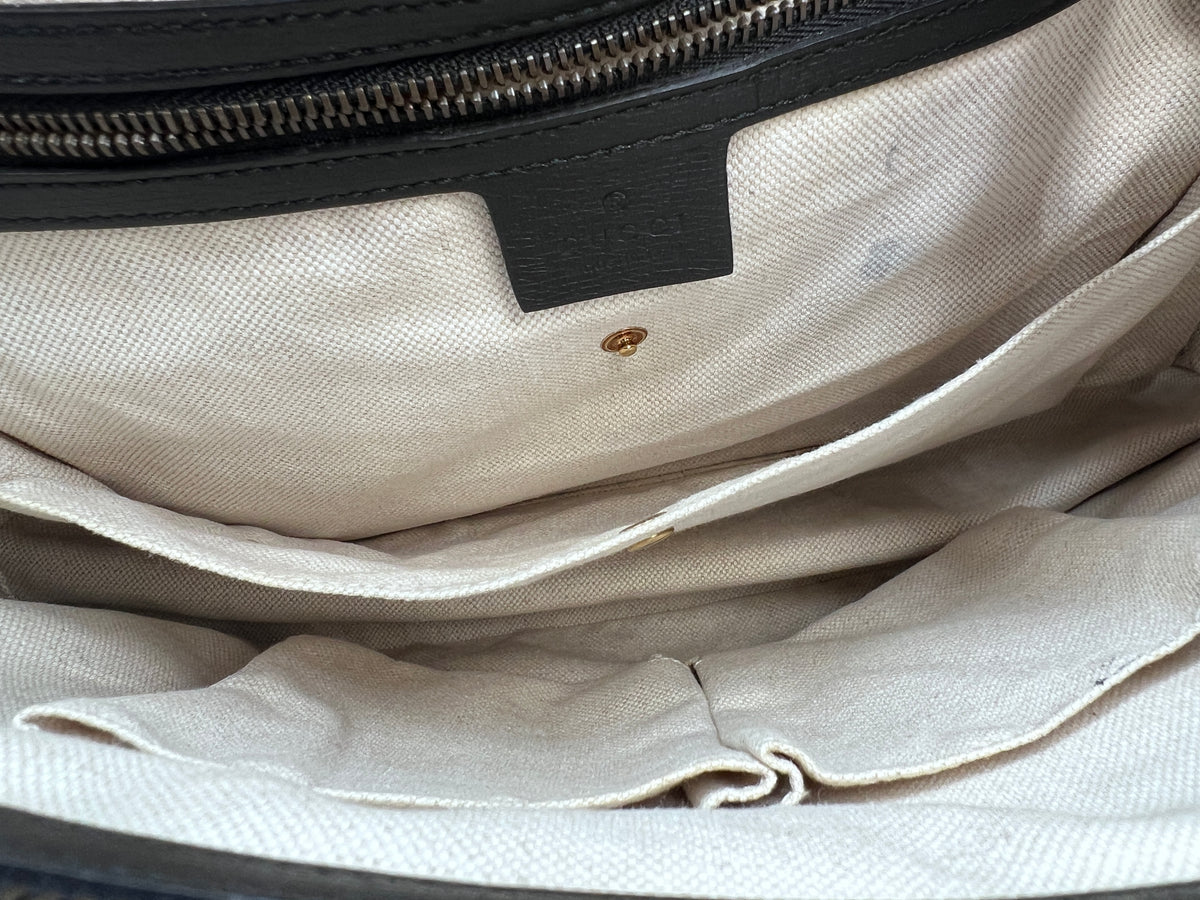 Gucci Horsebit 1955 Medium Leather Tote Bag Black