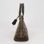 preploved damier ebene alma bb crossbody bag in canvas and gold hardware 