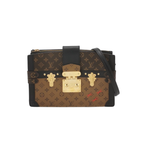 preloved authentic designer louis vuitton reverse monogram trunk clutch with crossbody strap in very good condition
