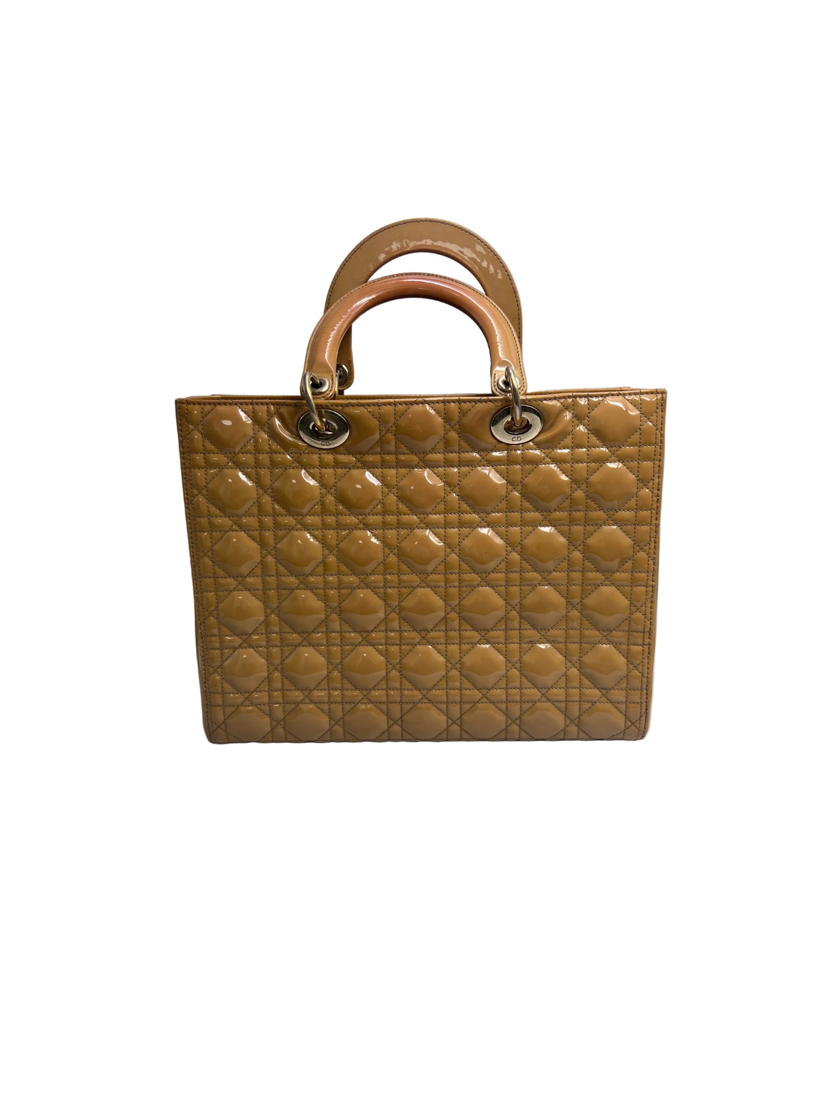 Christian Dior Large Lady Dior Patent Leather Bag