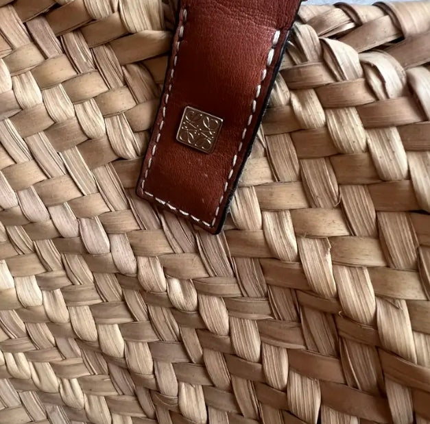 Loewe Smiley Raffia Basket