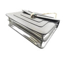 Bvlgari Serpenti Forever Bag in Silver Metallic Patent Leather with Jewel Head