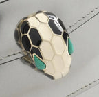 Bvlgari Serpenti Forever Bag in Silver Metallic Patent Leather with Jewel Head