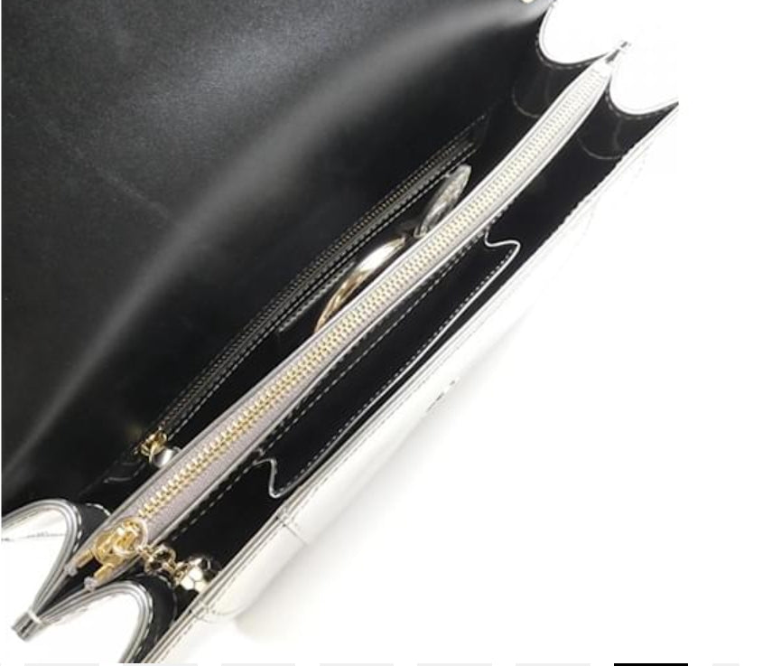 Bvlgari Serpenti Forever Bag in Silver Metallic Patent Leather with Jewel Head