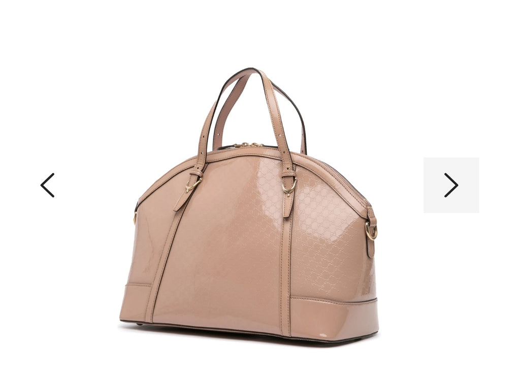 Gucci Microguccissima Patent Leather Dome Bag - Beige Nude