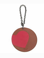 Hermes Bag Charm Heart Catch Me Brown Leather Key Ring