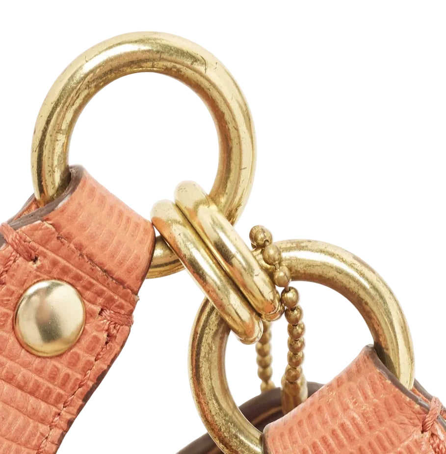 Coach Beige/Orange Art Fabric Hailey Hobo Bag