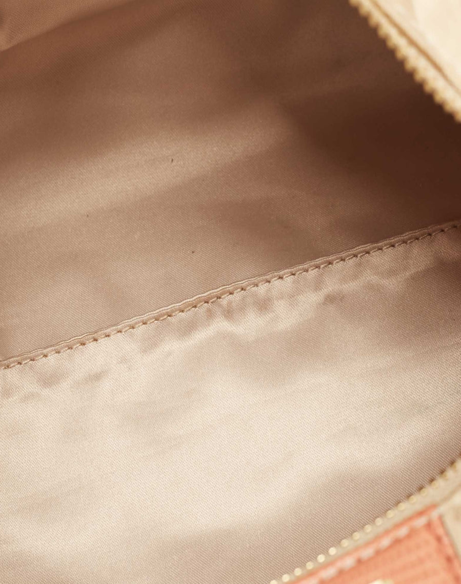 Coach Beige/Orange Art Fabric Hailey Hobo Bag