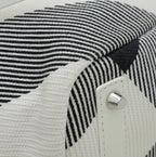 Burberry Abstract Print Canvas Tote Bag – White Multi-Colour