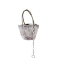 authentic alexander wang rabbit fur bucket tote bag with silver hardware for sale 