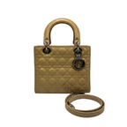 Christian Dior Medium Lady Dior Bag in Powder Beige Cannage Patent Leather