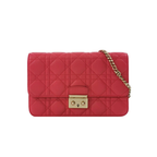 preloved authentic Christian dior miss dior red quilted lambskin leather crossbody bag in excellent condition for sale 