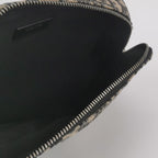 the inside of the christian dior oblique monogram bag with black interior and zip closure 