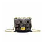 authentic preloved fendi FF logo chain strap crossbody bag with gold hardware 