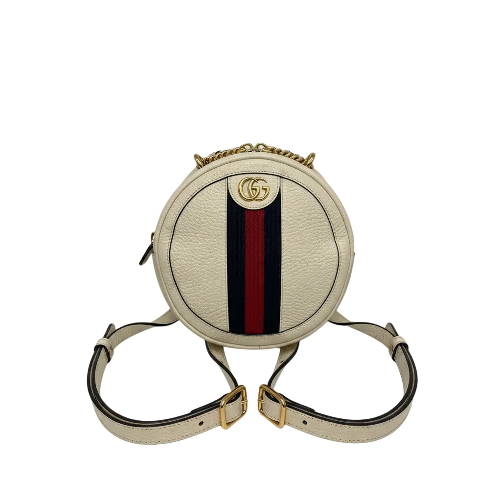 authentic gucci ophidia white leather gg logo backpack in great condition for sale 