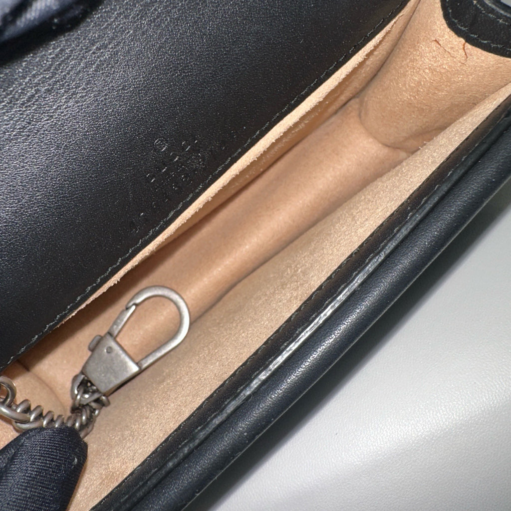 the interior of gucci dioysus mini velvet bag clean no marks or stains in great condition