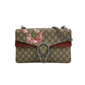 preloved authentic gucci dinoysus size medium shoulder bag with bloom flora print on gg canvas with silver hardware for sale