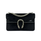 preowned authentic luxury designer  handbag dionysus size medium in black velvet very luxurious at sale discount price 