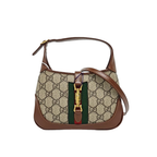 secondhand authentic gucci gg canvas 1961 mini shoulder bag with brown leather strap in very good condition for sale 